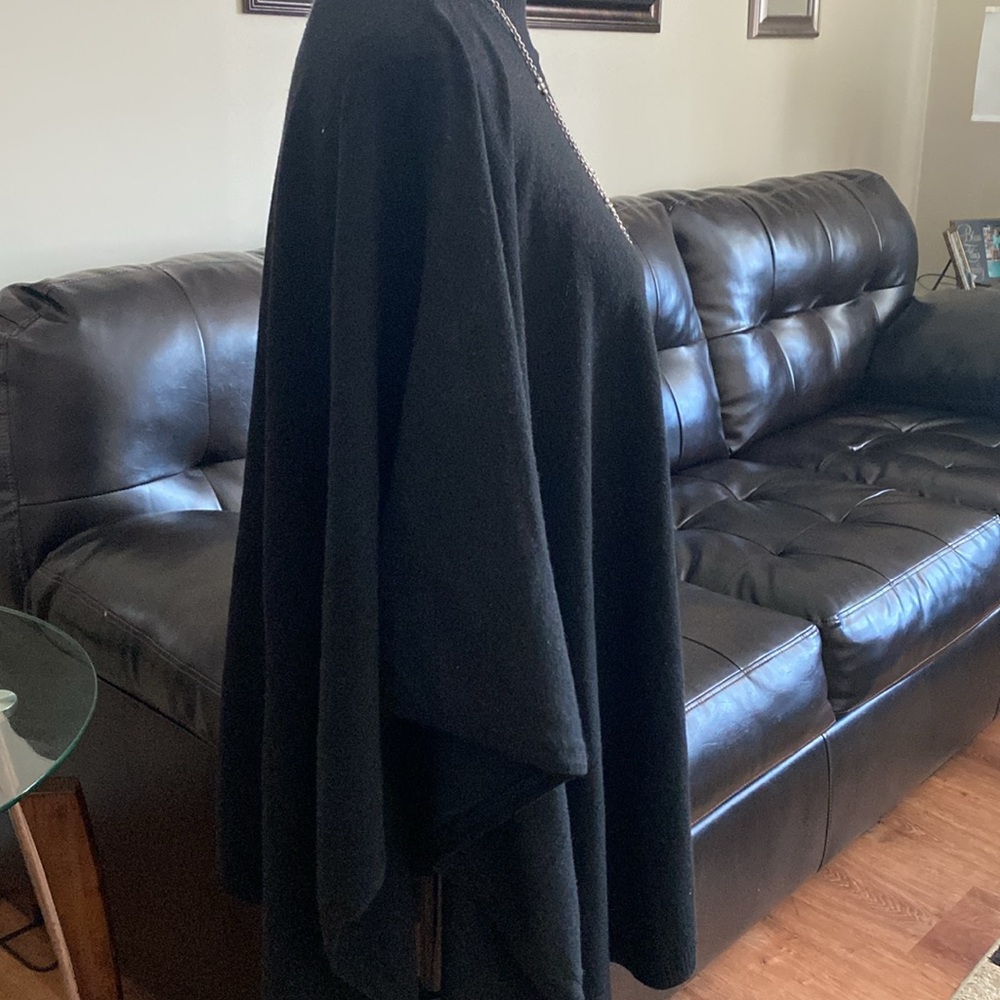 LAUREN RALPH LAUREN TURTLENECK WRAP SHAWL ONE SIZE BLACK - Picture 4 of 8